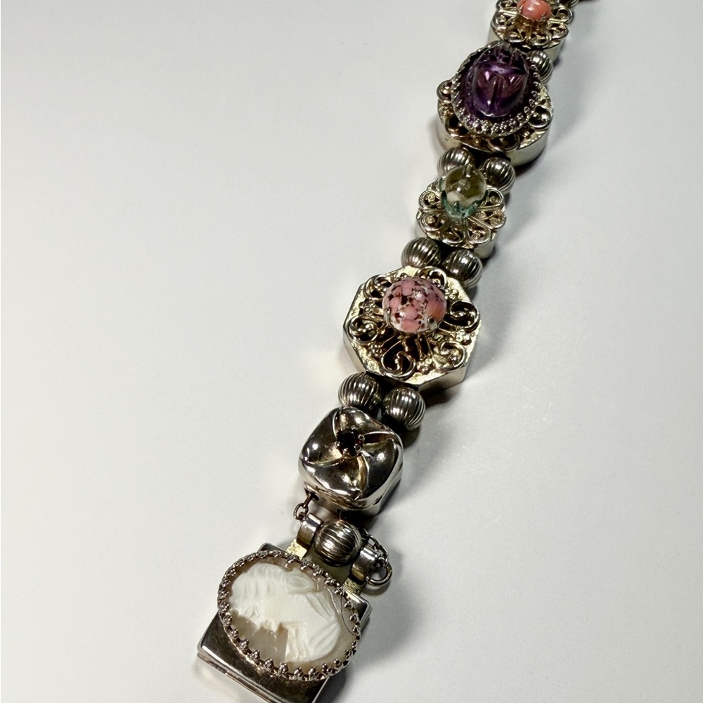 REINAD Antique Multi-Color stone and Cameo Bracelet